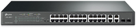 Коммутатор TP-Link T1500-28PCT 24x100Mb 4G 2SFP 24PoE+ 192W управляемый