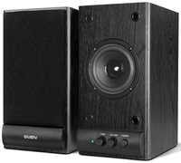 Колонки 2.0 SVEN SPS-609, 2*5Вт, 70–18000Гц, mini jack, ДЕРЕВО, черный, 225 х 115 х 155мм